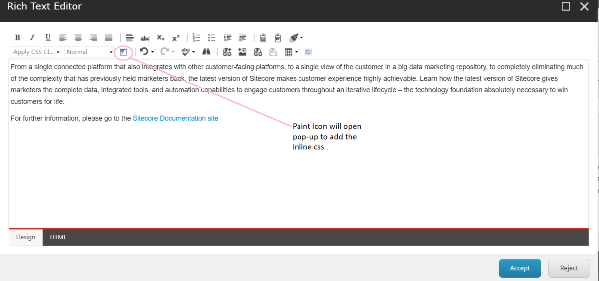 Fully Editable Sitecore RichText For Content Editor